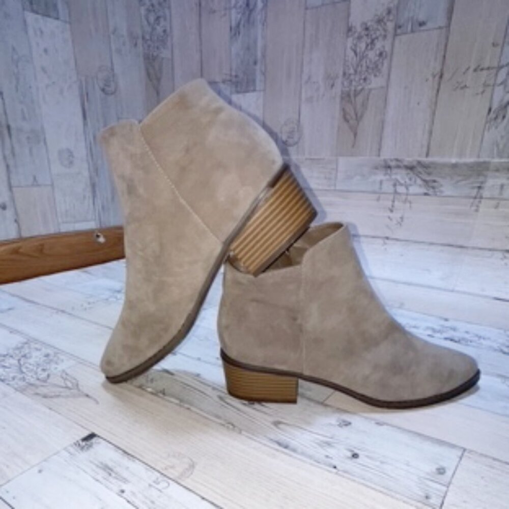 Guilty Soles Vegan Suede Zipper Booties - Picture 3 of 5